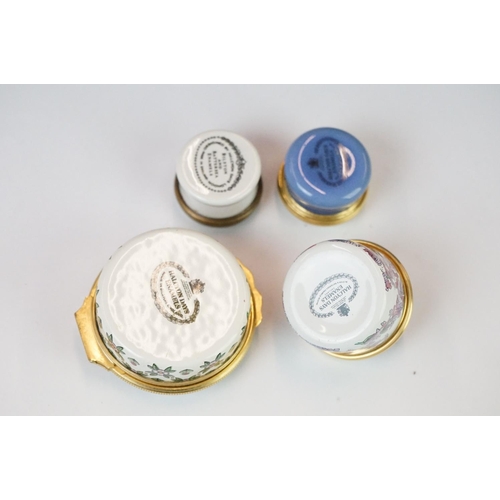 338 - A collection of approx fourteen enamel trinket boxes to include Halcyon Days examples.