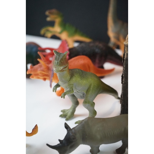 340 - Collection of Plastic Dinosaurs and Farm Animals