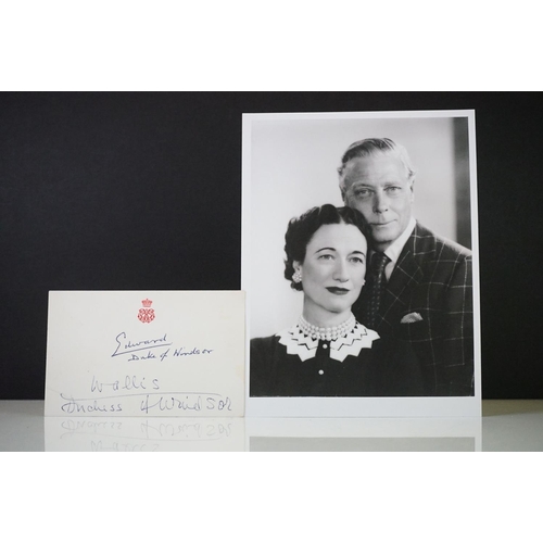 347 - A Edward Duke of Windsor and Wallis Simpson autograph together with Black & White photograph.