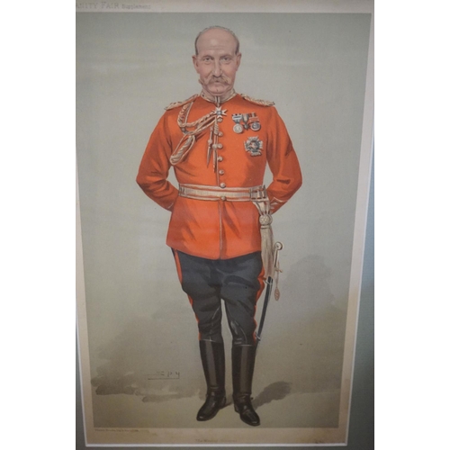 471 - Five Framed and Glazed Vanity Fair Supplement ' Spy ' Prints including Asia Minor, 1st Life Guards, ... 