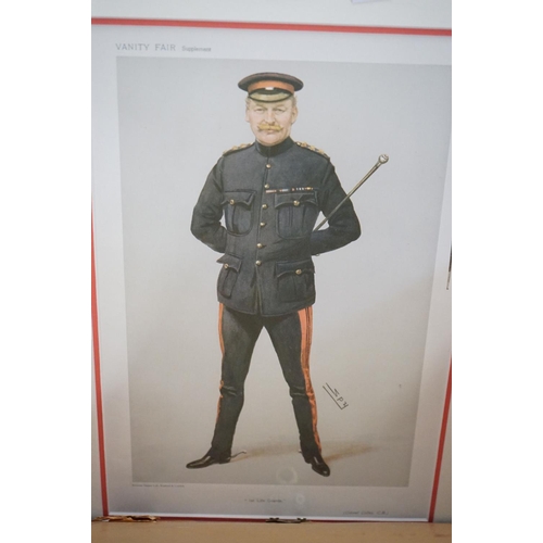 471 - Five Framed and Glazed Vanity Fair Supplement ' Spy ' Prints including Asia Minor, 1st Life Guards, ... 