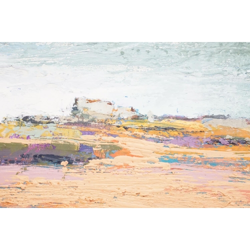 474 - Neil Davies (British 20th century) Oil on Board titled to verso ' Autumn approaching Zennor Quoit ',... 