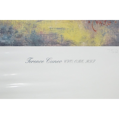 481 - Terence Cuneo, Signed Limited Edition Print titled ' Out of the Night ' no. 18/500, image 40cm x 59c... 