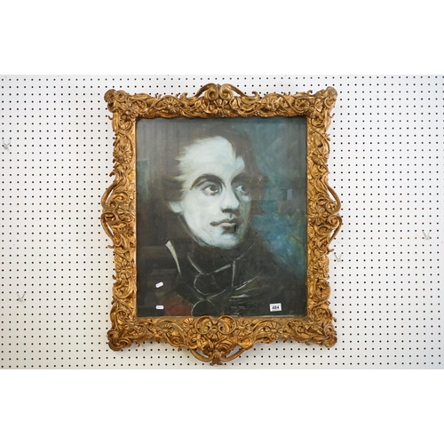 484 - Oil Painting Portrait of Napoleon, 68cm x 58cm, ornate gilt effect framed and glazed