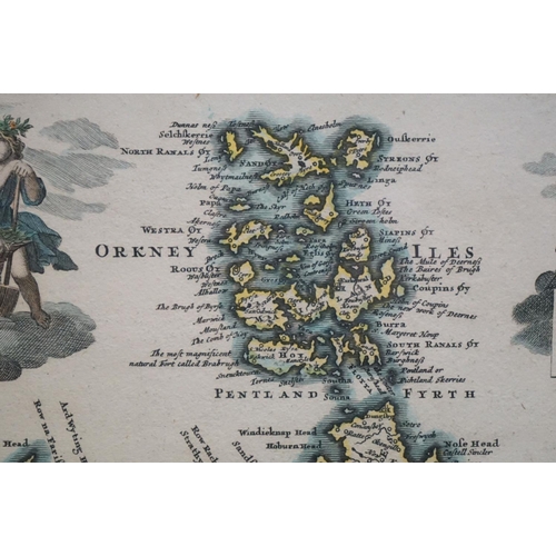 491 - Antique Coloured Map Engraving of Scotland by Johann Babtist Homann, 'Regnum Scotiae', 58cm x 49cm, ... 