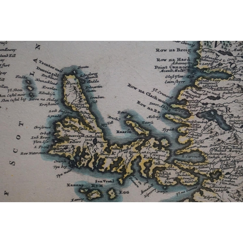 491 - Antique Coloured Map Engraving of Scotland by Johann Babtist Homann, 'Regnum Scotiae', 58cm x 49cm, ... 