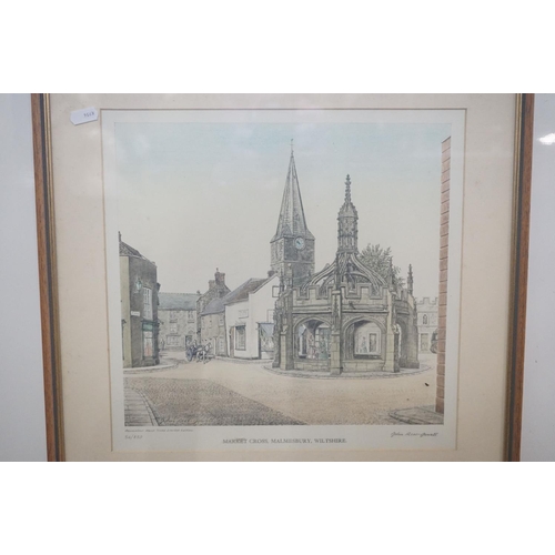 504 - Two John Rees-Jowett Signed Limited Edition Prints of Malmesbury including the Market Cross no.54/85... 