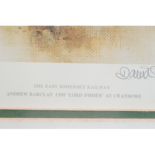 516 - David Shepherd Print ' The East Somerset Railway, Andrew Barclay 1398 ' Lord Fisher ' at Cranmore, s... 