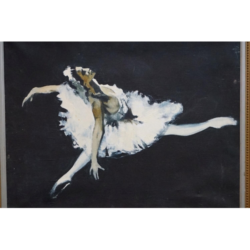 517 - Oil on canvas, a gilt framed portrait of a ballet dancer, approx. 39cm x 49cm