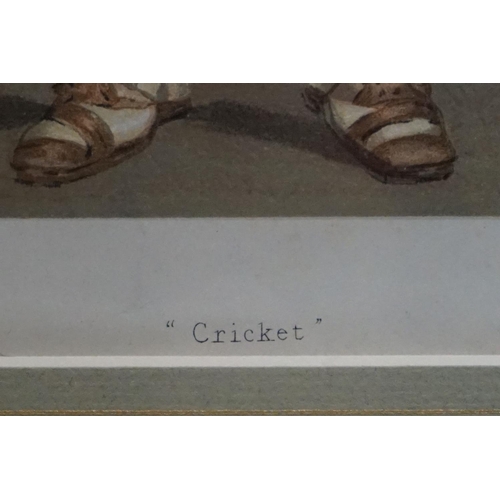 520 - Vanity Fair ' Spy ' Colour Print ' titled Cricket and featuring the cricketer W.G. Grace dated June ... 