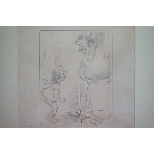 520A - Bamford artist Donald Fraser Gould McGill (1875-1962), an original pencil cartoon study ' Can yer co... 