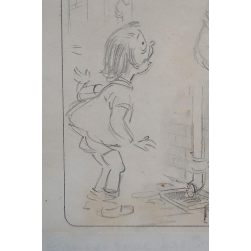 520A - Bamford artist Donald Fraser Gould McGill (1875-1962), an original pencil cartoon study ' Can yer co... 