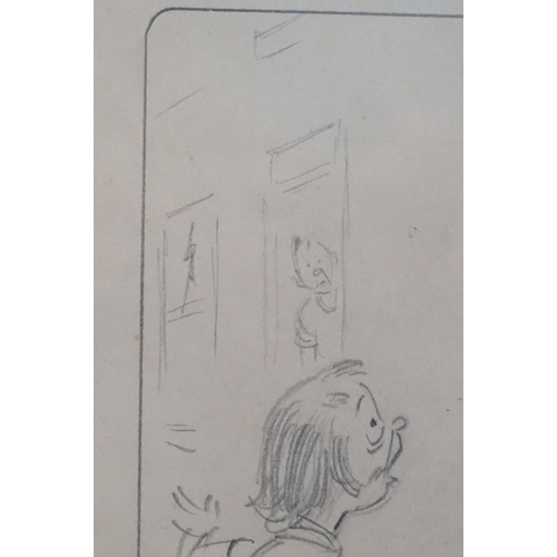 520A - Bamford artist Donald Fraser Gould McGill (1875-1962), an original pencil cartoon study ' Can yer co... 