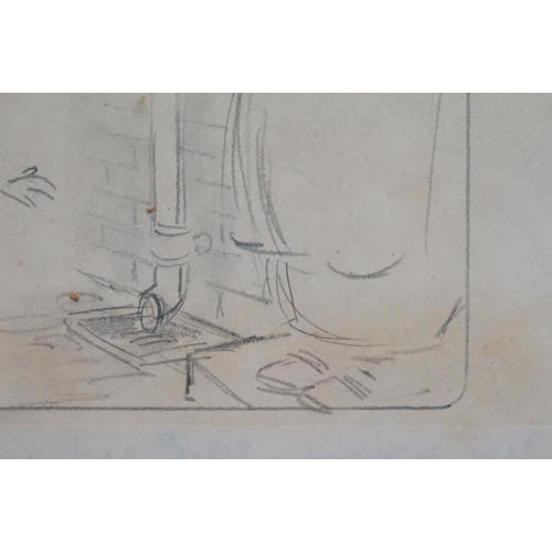 520A - Bamford artist Donald Fraser Gould McGill (1875-1962), an original pencil cartoon study ' Can yer co... 