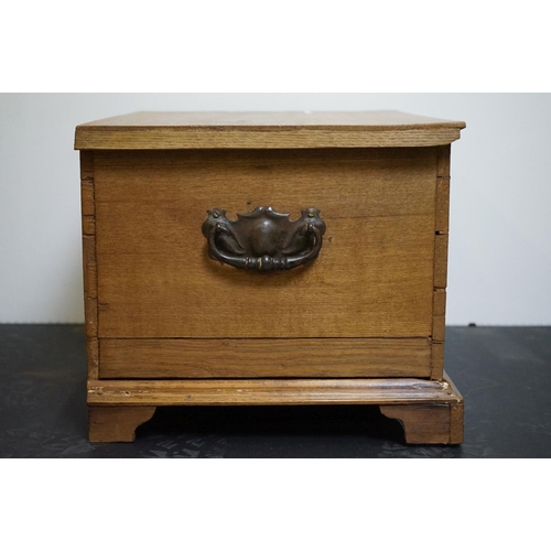 593 - Ash blanket box on bracket feet, 48cm long x 29cm high