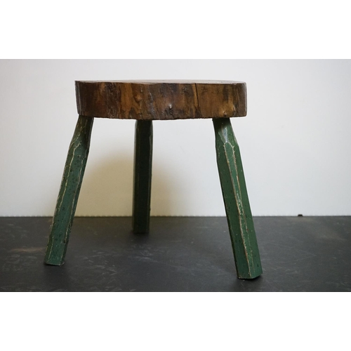 617 - Pair of rustic elm stools, 30cm high