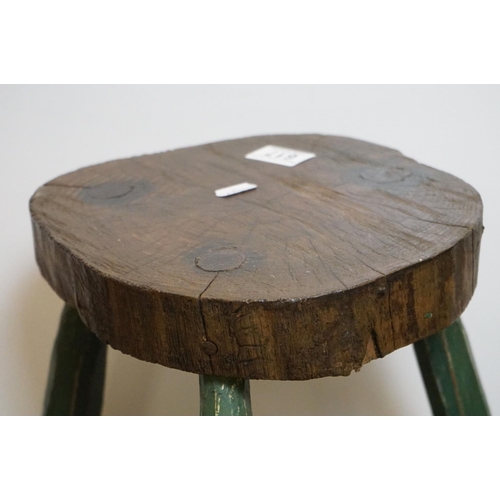 617 - Pair of rustic elm stools, 30cm high