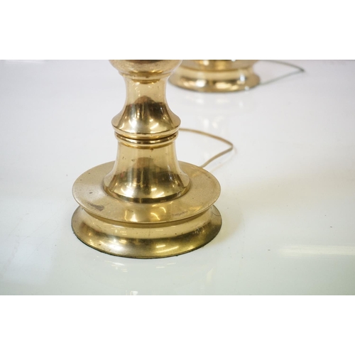 173 - A pair of large brass lamp bases, stand approx 51cm in height.