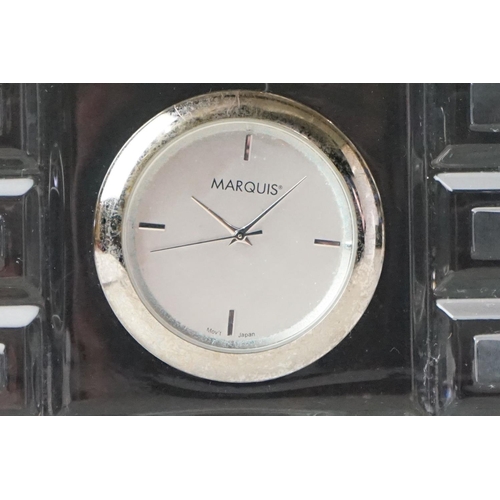 208 - Two Marquis quartz desk clock by Waterford crystal.