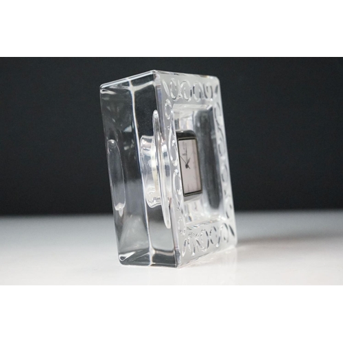 208 - Two Marquis quartz desk clock by Waterford crystal.