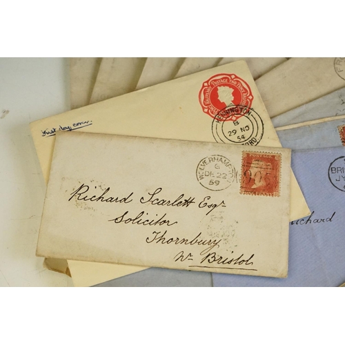 346 - A large collection of Victorian hand written letter envelopes dating from the late 19th century comp... 