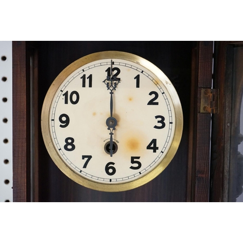 523 - Victorian Walnut Cased Hanging Wall Clock, 78cm high