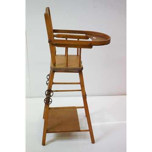 552 - Child's Wheelback Chair and a Doll's High Chair