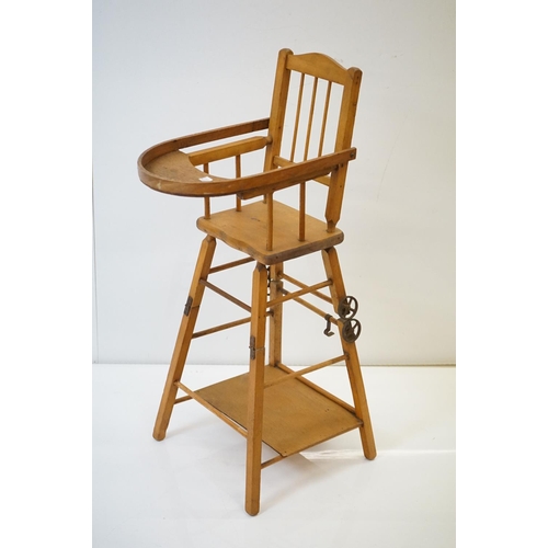 552 - Child's Wheelback Chair and a Doll's High Chair