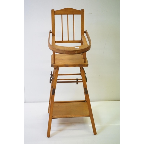 552 - Child's Wheelback Chair and a Doll's High Chair