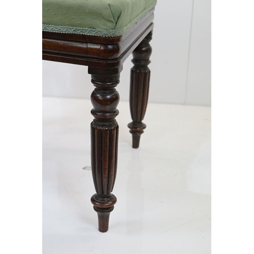 556 - Set of Three William IV / Victorian Mahogany Dining Chairs, raised on turned fluted legs