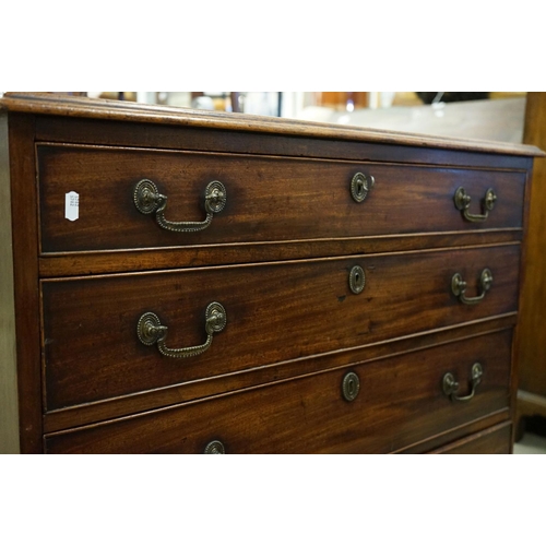 573 - George III Mahogany Chest of Four Long Drawers raised on bracket feet, 90cm wide x 46cm deep x 85cm ... 