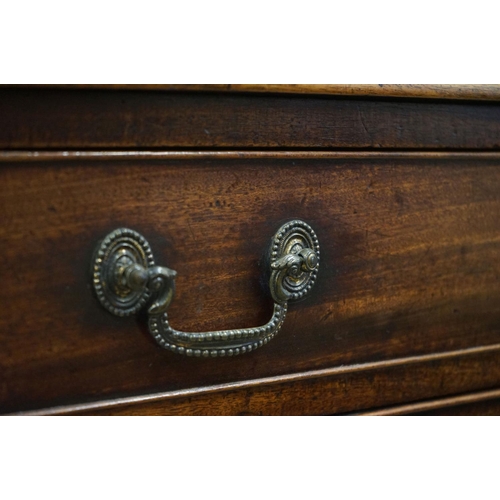 573 - George III Mahogany Chest of Four Long Drawers raised on bracket feet, 90cm wide x 46cm deep x 85cm ... 