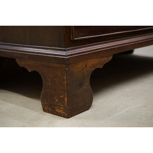 573 - George III Mahogany Chest of Four Long Drawers raised on bracket feet, 90cm wide x 46cm deep x 85cm ... 