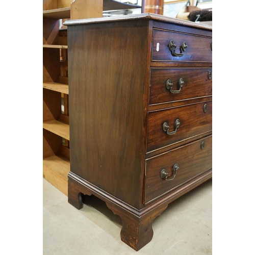 573 - George III Mahogany Chest of Four Long Drawers raised on bracket feet, 90cm wide x 46cm deep x 85cm ... 