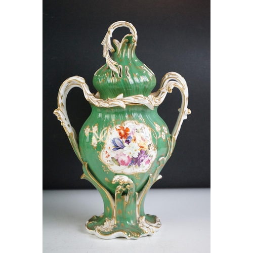 58 - Samson of Paris Tankard, 14cm high together with a Minton Jardiniere, 19th century Urn & Lid hand pa... 