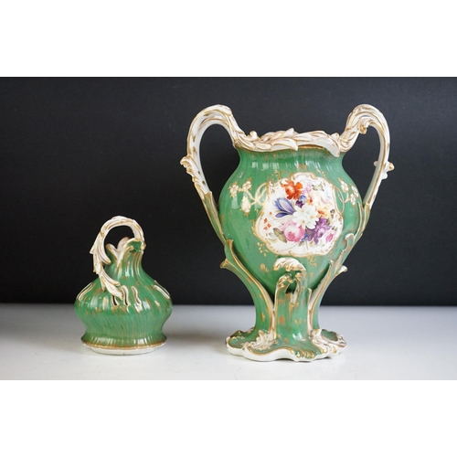 58 - Samson of Paris Tankard, 14cm high together with a Minton Jardiniere, 19th century Urn & Lid hand pa... 