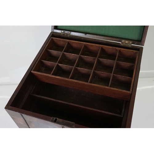 582 - Regency mahogany washstand converted to a work table, on ring turned legs, width approx. 42cm