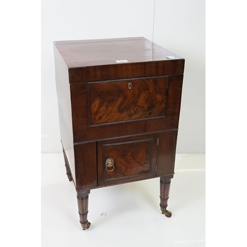 582 - Regency mahogany washstand converted to a work table, on ring turned legs, width approx. 42cm