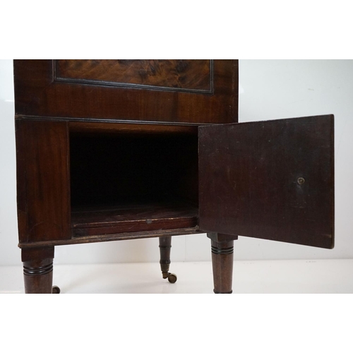 582 - Regency mahogany washstand converted to a work table, on ring turned legs, width approx. 42cm