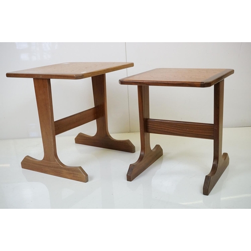 589 - Mid century G Plan Teak Nest of Two Tables, largest 40cm wide x 42cm high