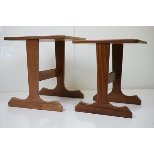 589 - Mid century G Plan Teak Nest of Two Tables, largest 40cm wide x 42cm high