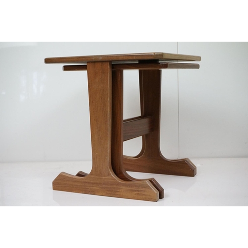 589 - Mid century G Plan Teak Nest of Two Tables, largest 40cm wide x 42cm high