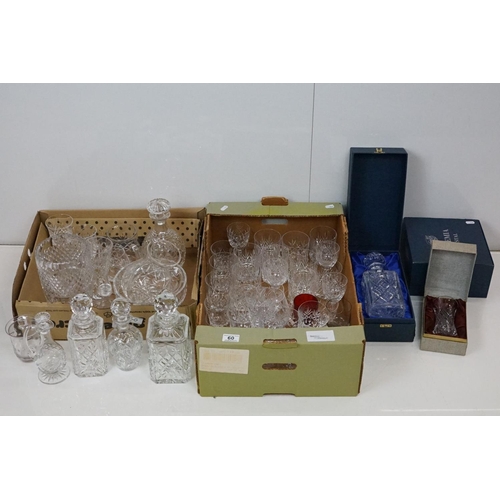 60 - Glass ware - Collection of Cut Glass Drinking Glasses, Tumblers and Brandy Balloons together with Cu... 