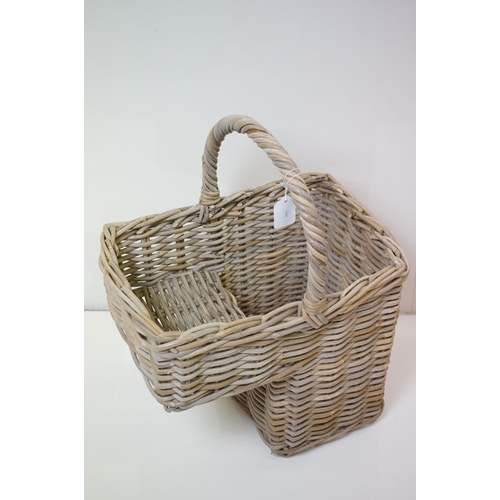 610 - Fortnum & Mason's Wicker Hamper Basket, 56cm wide x 37cm high together with another Wicker Lidded Ha... 