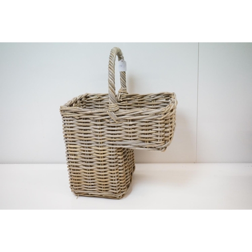 610 - Fortnum & Mason's Wicker Hamper Basket, 56cm wide x 37cm high together with another Wicker Lidded Ha... 