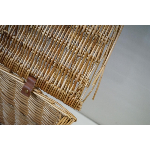 610 - Fortnum & Mason's Wicker Hamper Basket, 56cm wide x 37cm high together with another Wicker Lidded Ha... 