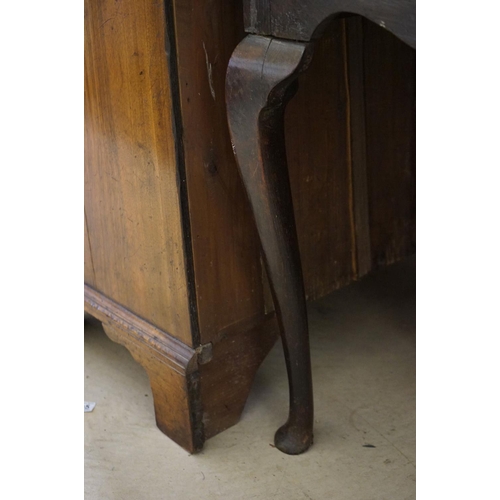 540 - 18th / Early 19th century Oak Dresser Base with three moulded drawers, shaped apron and raised on fr... 