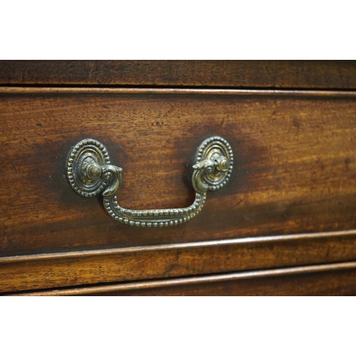 573 - George III Mahogany Chest of Four Long Drawers raised on bracket feet, 90cm wide x 46cm deep x 85cm ... 