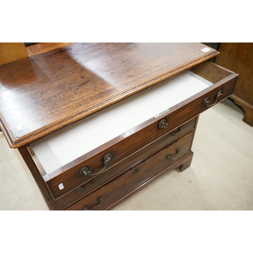 573 - George III Mahogany Chest of Four Long Drawers raised on bracket feet, 90cm wide x 46cm deep x 85cm ... 