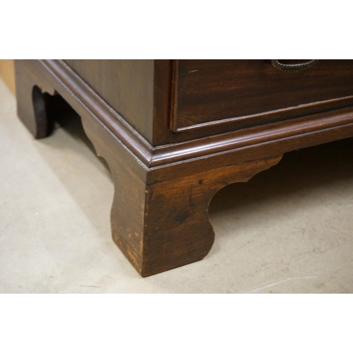 573 - George III Mahogany Chest of Four Long Drawers raised on bracket feet, 90cm wide x 46cm deep x 85cm ... 